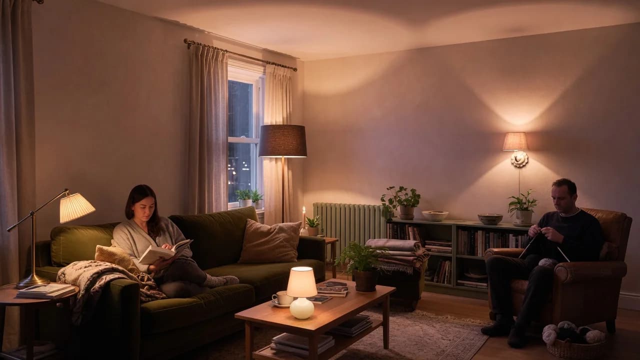 How to Layer Lighting in a Rental Living Room Without Ceiling Fixtures