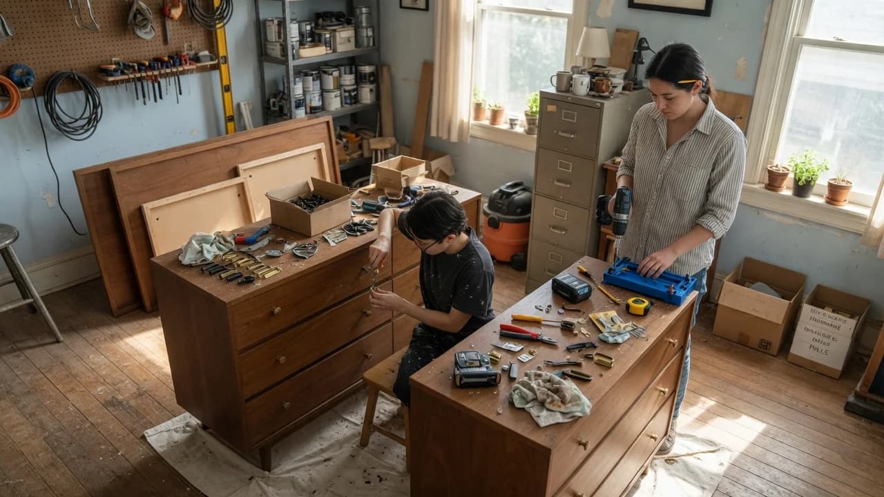 Swapping Hardware to Modernize a Thrift-Store Furniture Piece