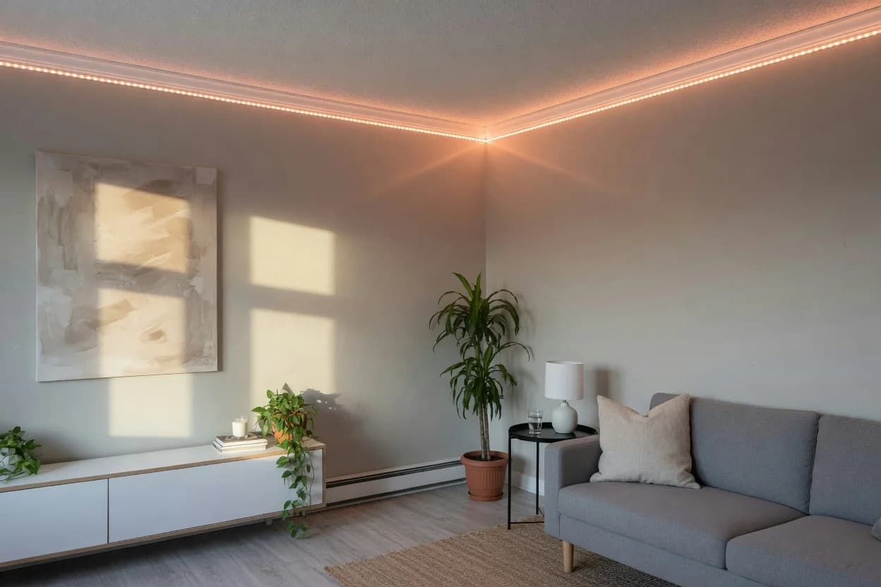 Hide LED Strips and Cords in a Rental Without Wall Damage