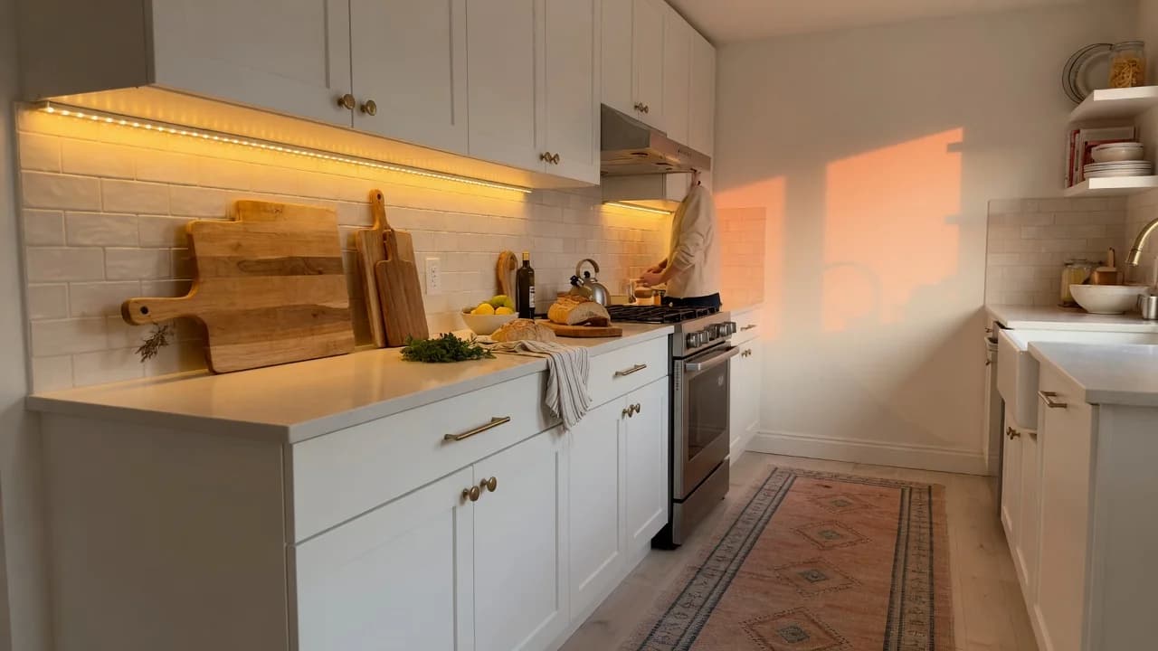 Warm Up a Builder-Grade White Kitchen: Renter's Guide
