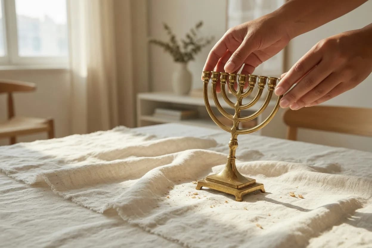 Stylish Hanukkah Decor That Works in a Minimal Apartment