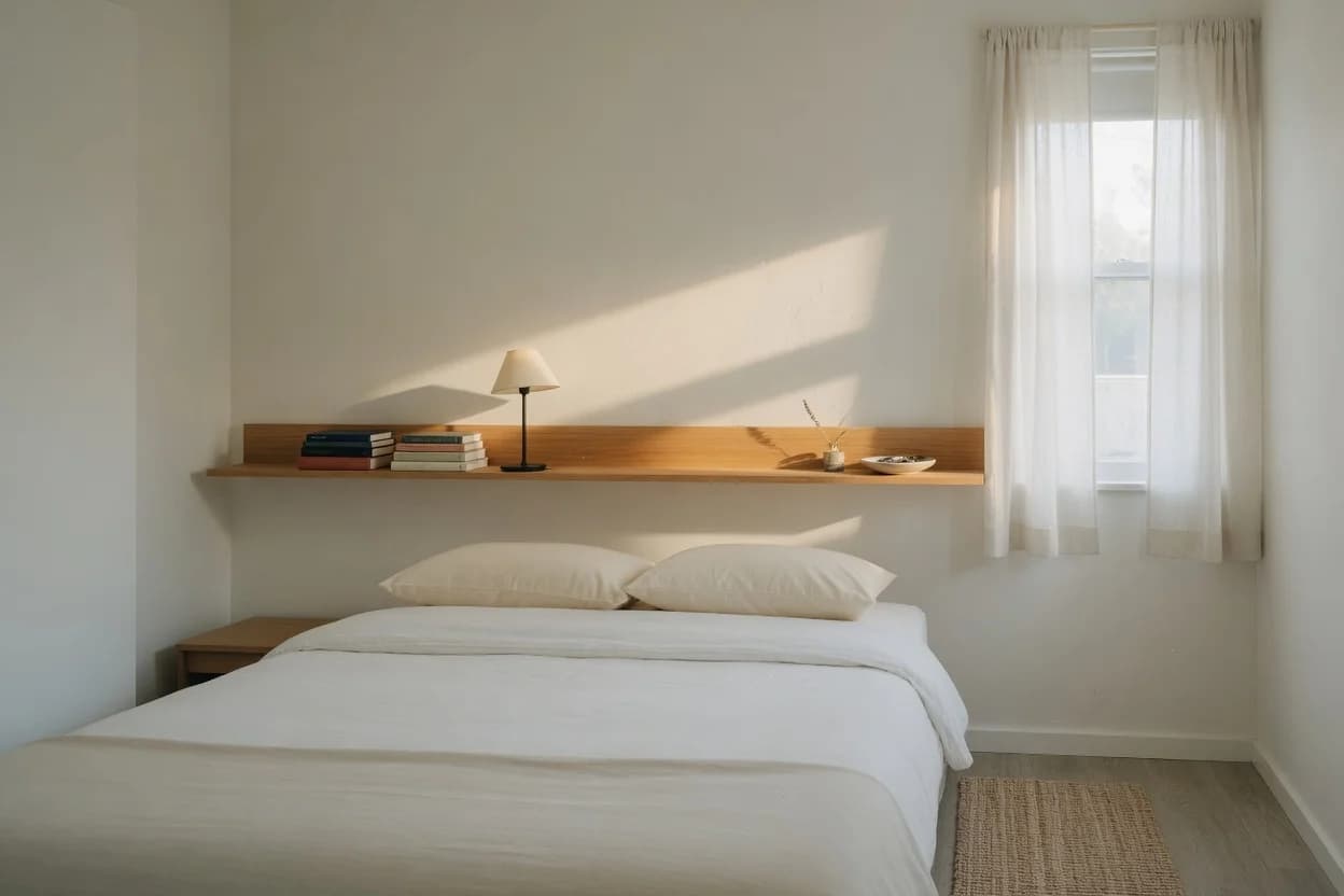 Floating Shelf vs Fabric Panel Headboard for Small Bedrooms