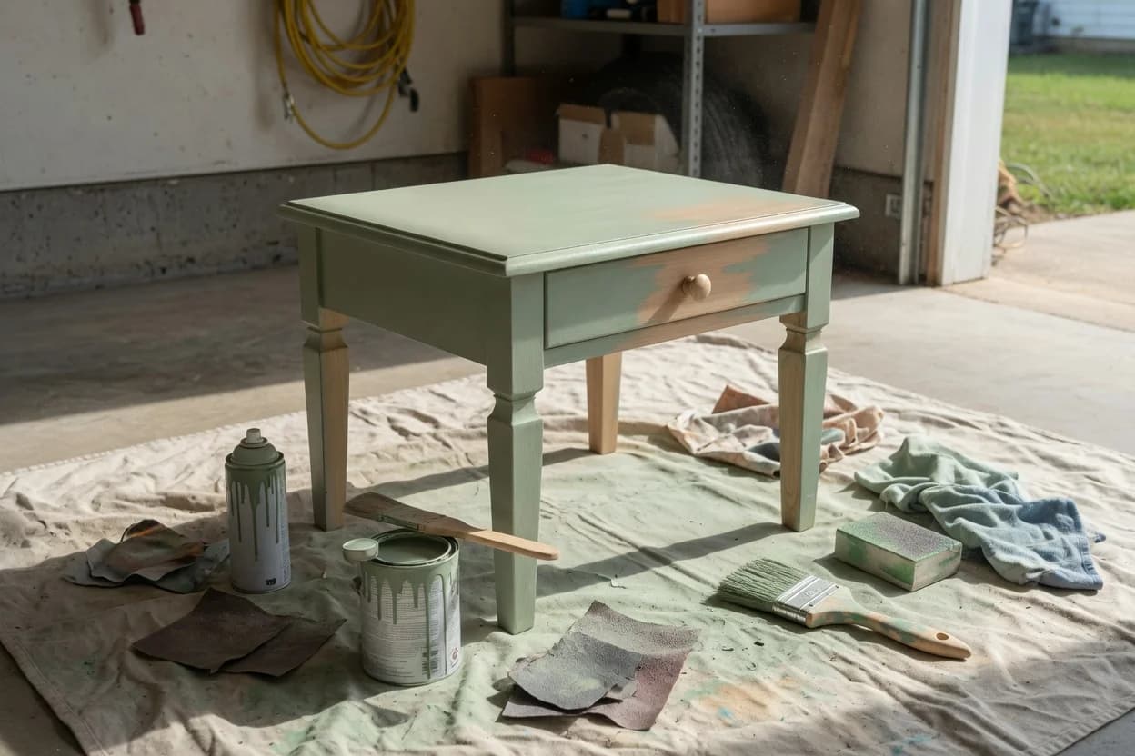 Spray Paint vs. Brush-On Paint for Beginners Flipping a Small Table