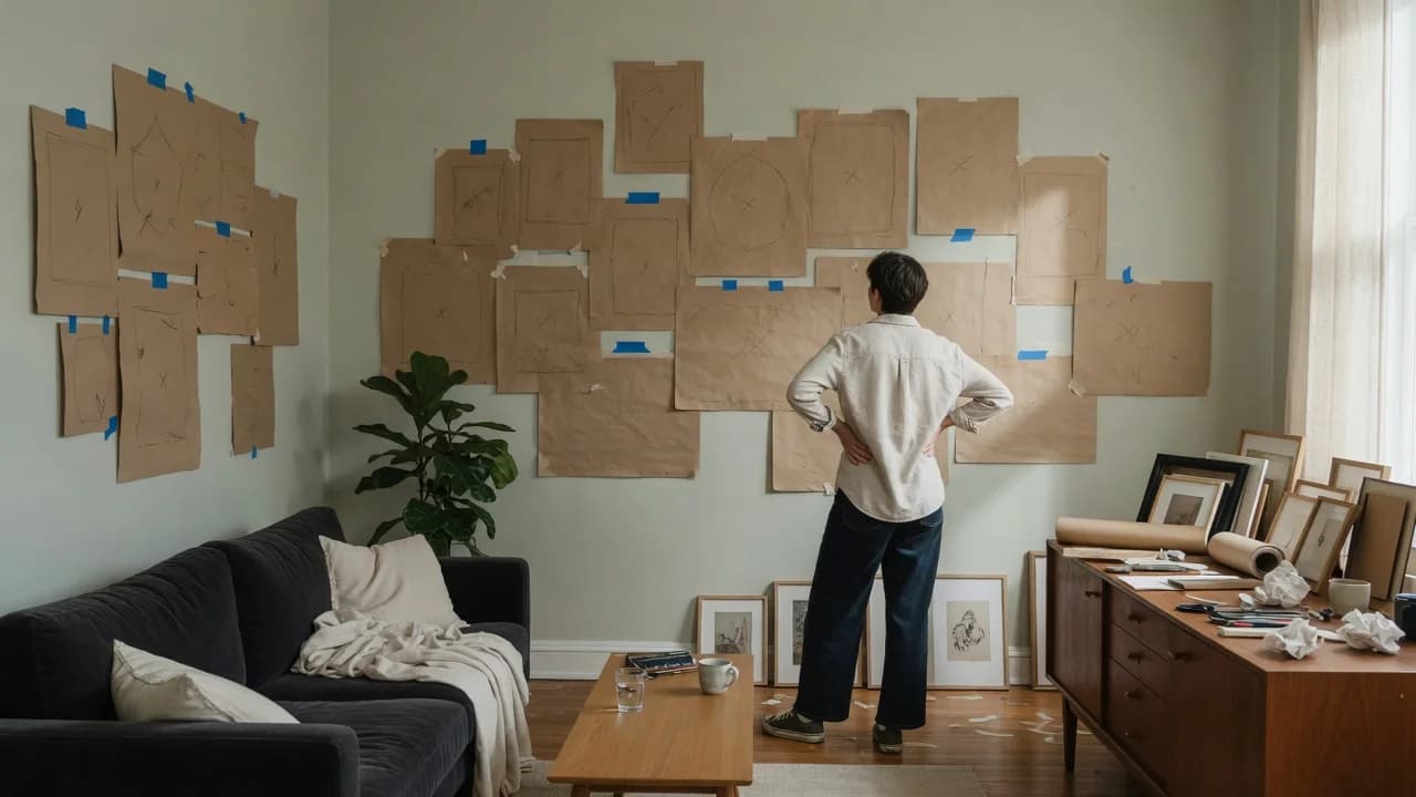 Plan a Gallery Wall Layout Before Using Damage-Free Strips