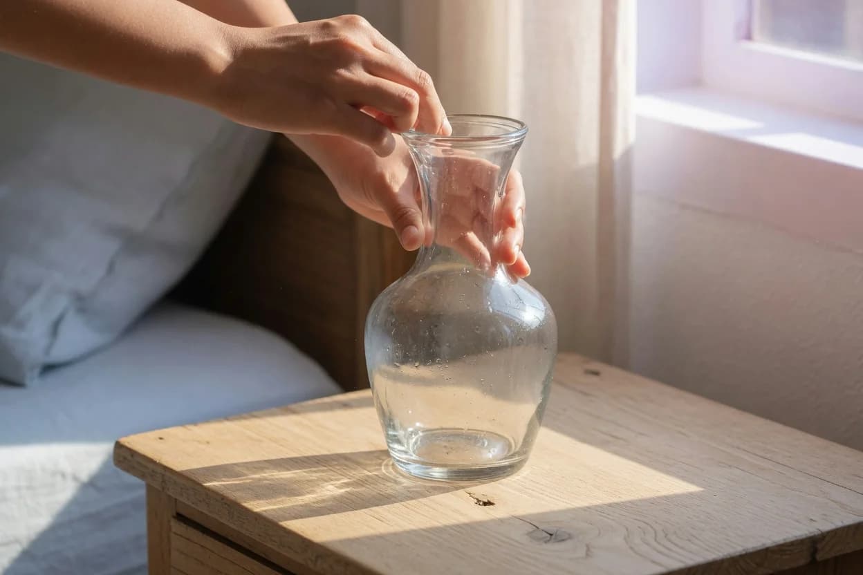 A Tiny Nightstand That Stays Styled and Clutter-Free