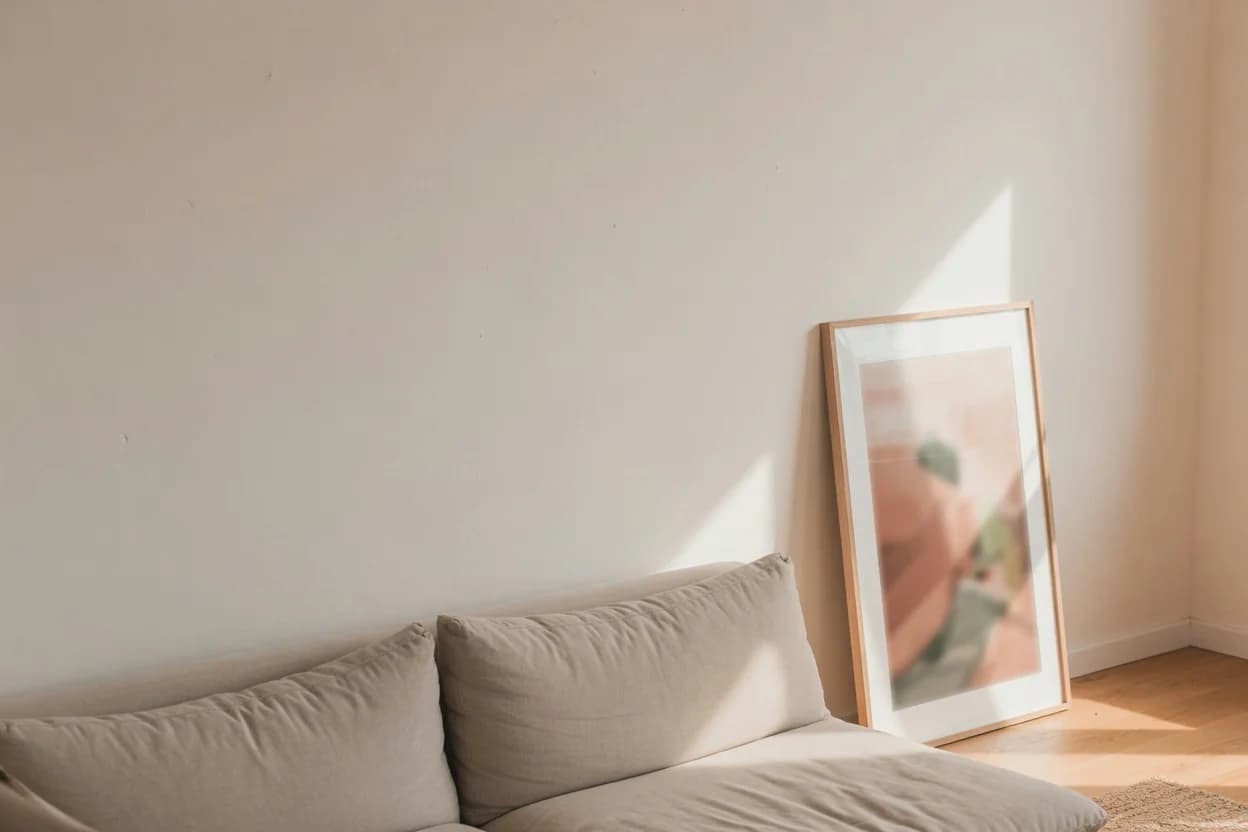 Fill That Tall Wall Above Your Sofa Without a Single Nail Hole